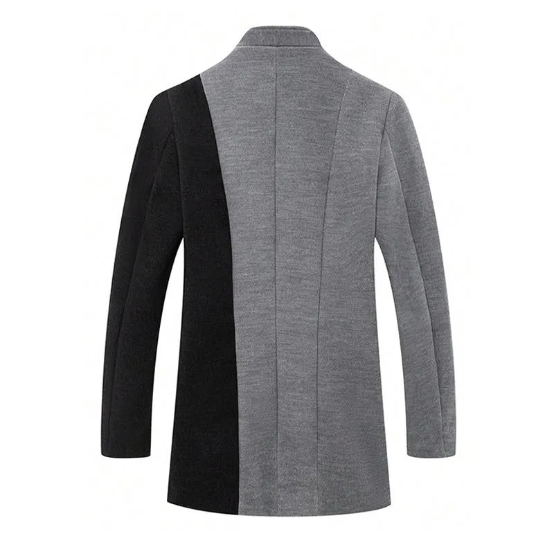 Men's Colorblock Single-Breasted Casual Mid-Length Coat 42794385X sold by Manly product image thumbnail 3