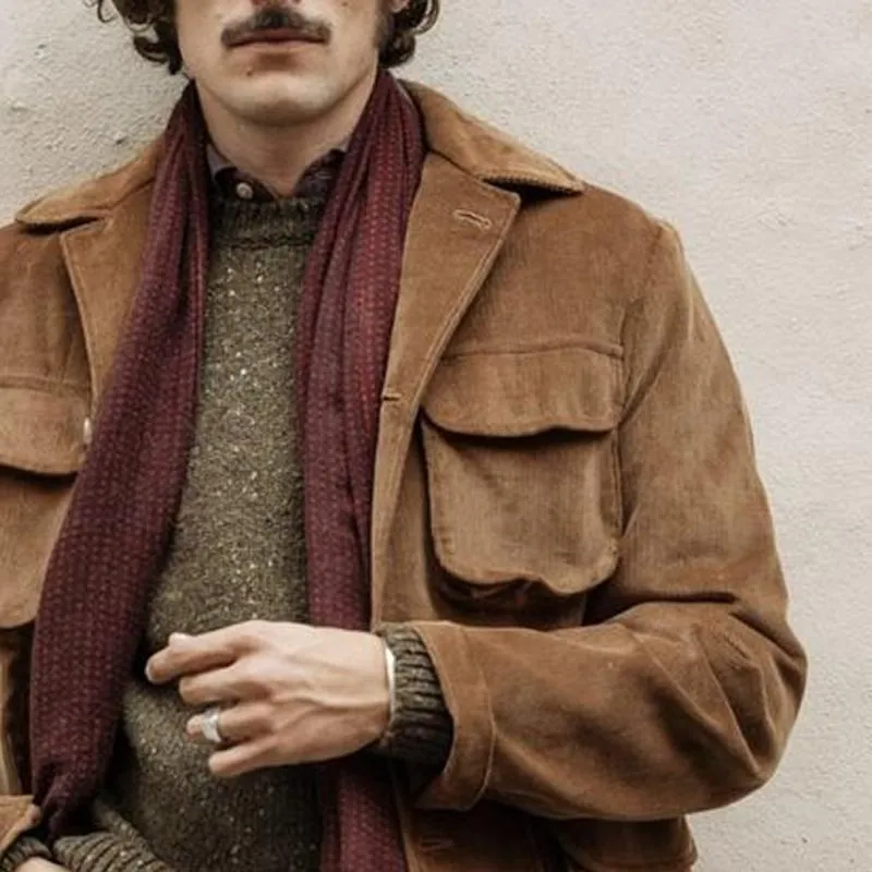 Men's Corduroy Vintage Multi-Pocket Lapel Jacket 16095339X sold by Manly product image thumbnail 3