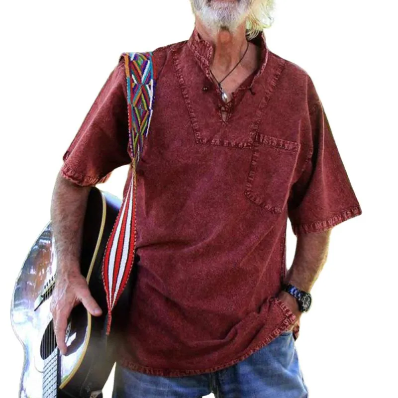 Men's Vintage Distressed Short Sleeve Shirt 87156733X sold by Manly