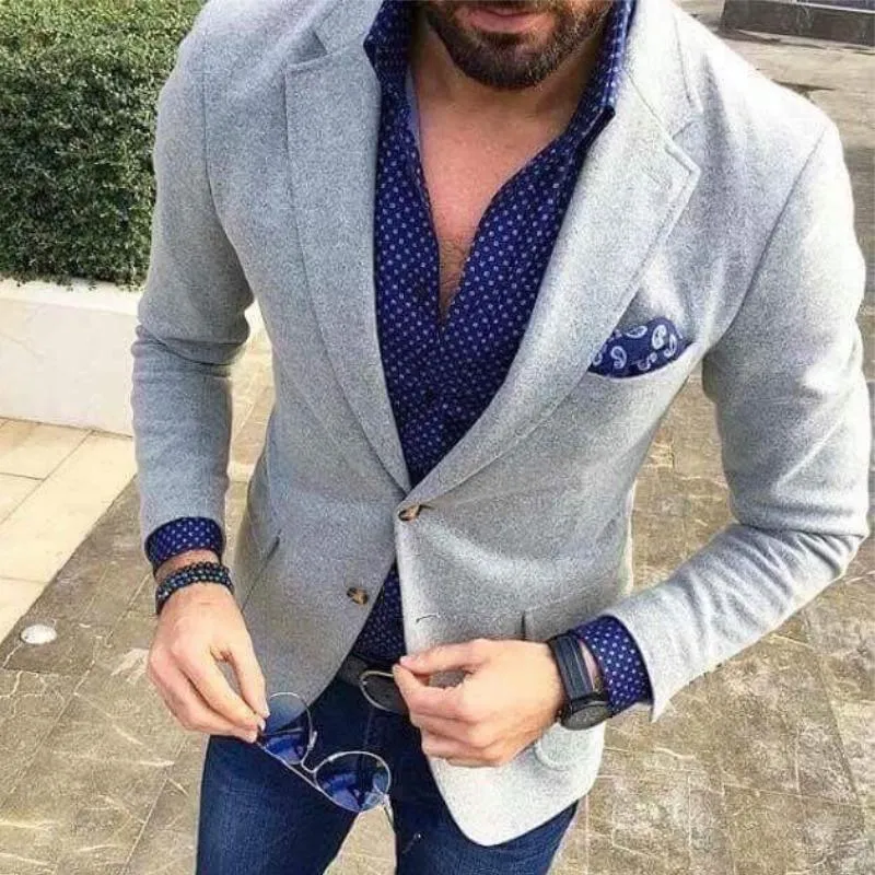 Men's Vintage Casual Solid Pocket Blazer 49681838TO sold by Manly product image thumbnail 2