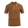 Men's Casual Lapel Short Sleeve Pullover Kntted Sweater 59669223M sold by Manly
