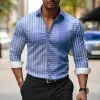 Men's Striped Print Lapel Long Sleeve Casual Shirt 78363918Z sold by Manly