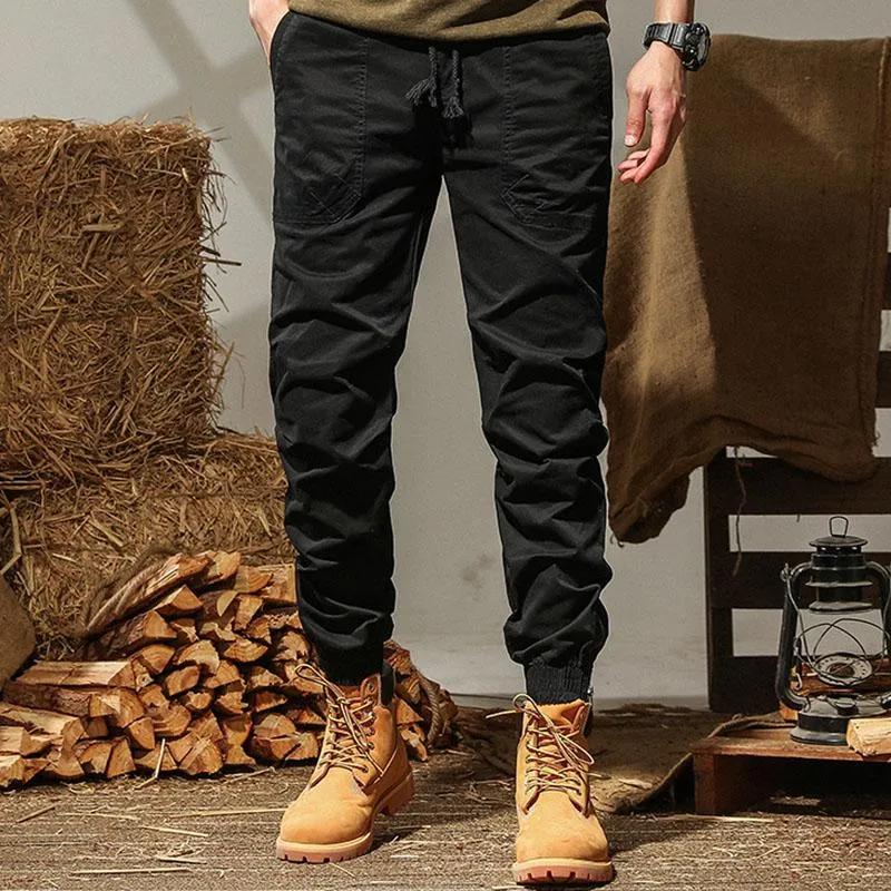 Men's Casual Cotton Loose Elastic Waist Multi Pocket Cargo Pants 14871078M sold by Manly product image thumbnail 4