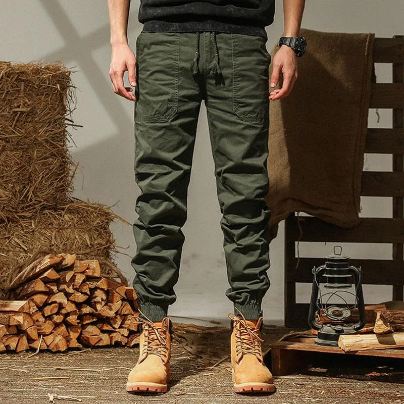 Men's Casual Cotton Loose Elastic Waist Multi Pocket Cargo Pants 14871078M sold by Manly product image thumbnail 3