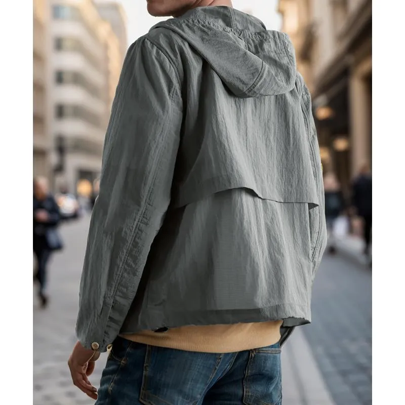 Men's Solid Color Multi-Pocket Hooded Jacket 17325034Y sold by Manly product image thumbnail 4