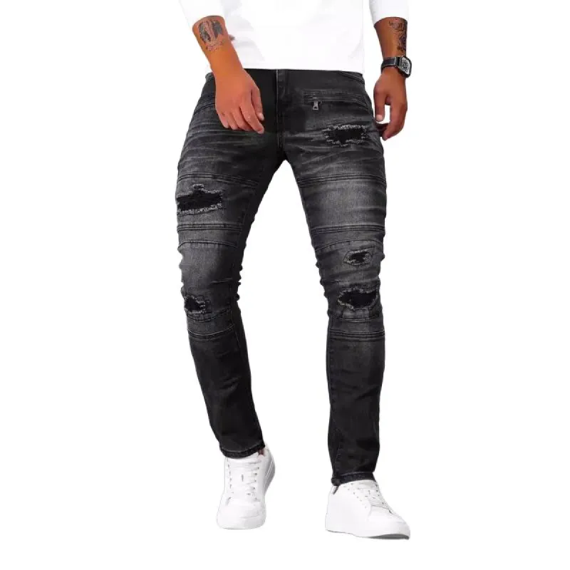 Men's Fashion Distressed Skinny Casual Jeans 50353589Z sold by Manly