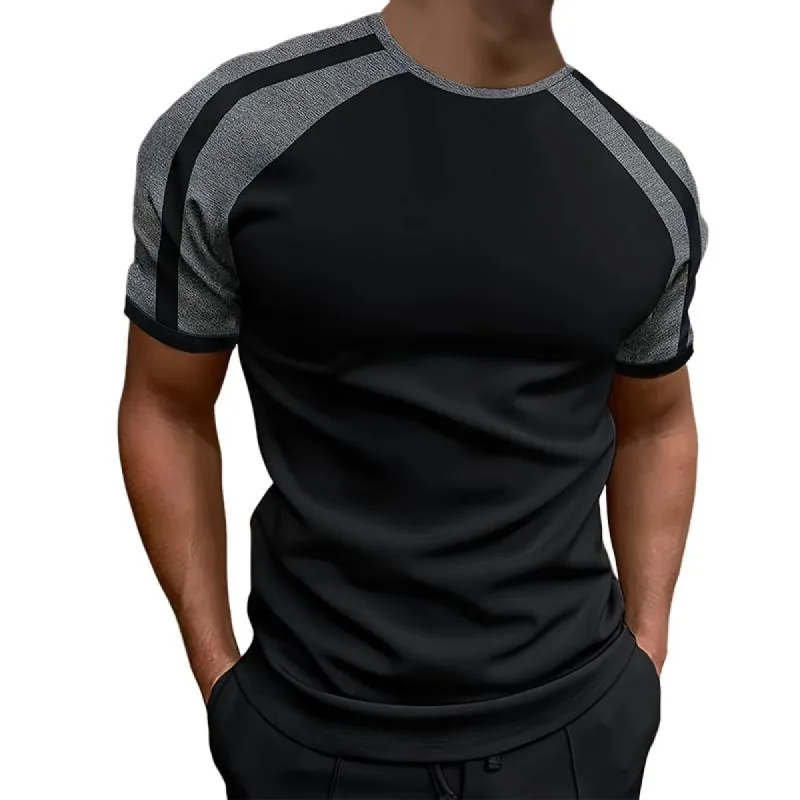 Men's Casual Striped Colorblock Short Sleeve T-Shirt 27835393TO sold by Manly