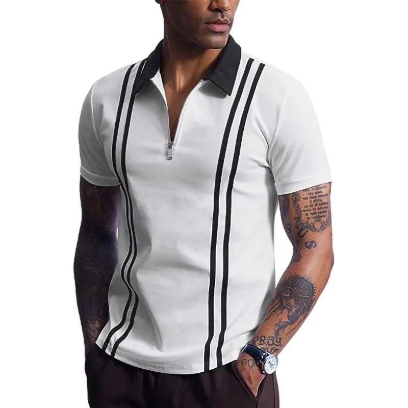 Men's Color Block Short Sleeve Polo Shirt 83265788Y sold by Manly
