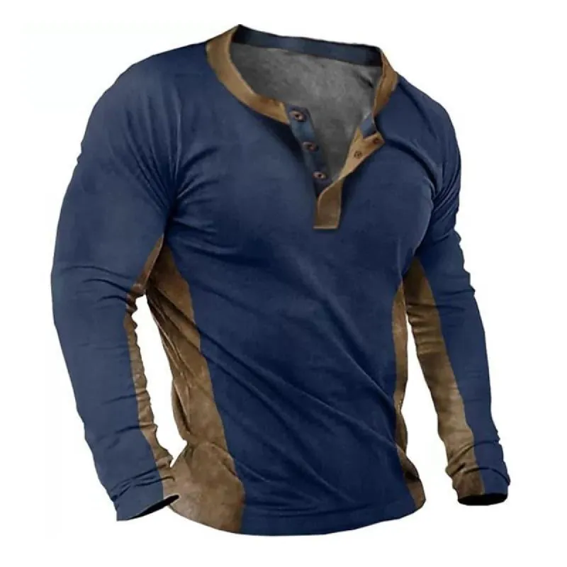Men's Loose Retro Pullover Long Sleeve T-Shirt 81724266X sold by Manly