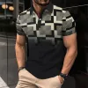 Men's Casual Color Block Gradient Polo Shirt 11939929TO sold by Manly