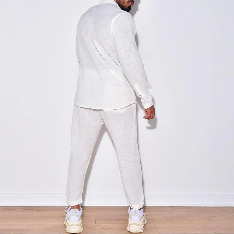 Men's Linen Long -sleeved Holiday Set 36887340X sold by Manly product image thumbnail 5