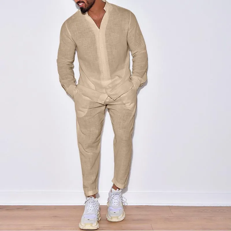 Men's Linen Long -sleeved Holiday Set 36887340X sold by Manly product image thumbnail 2