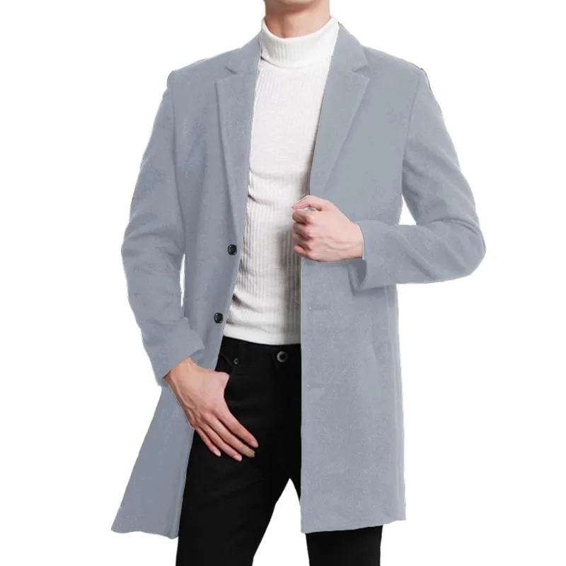 Men's Solid Notch Lapel Single Breasted Casual Coat 12754894Z sold by Manly product image thumbnail 4