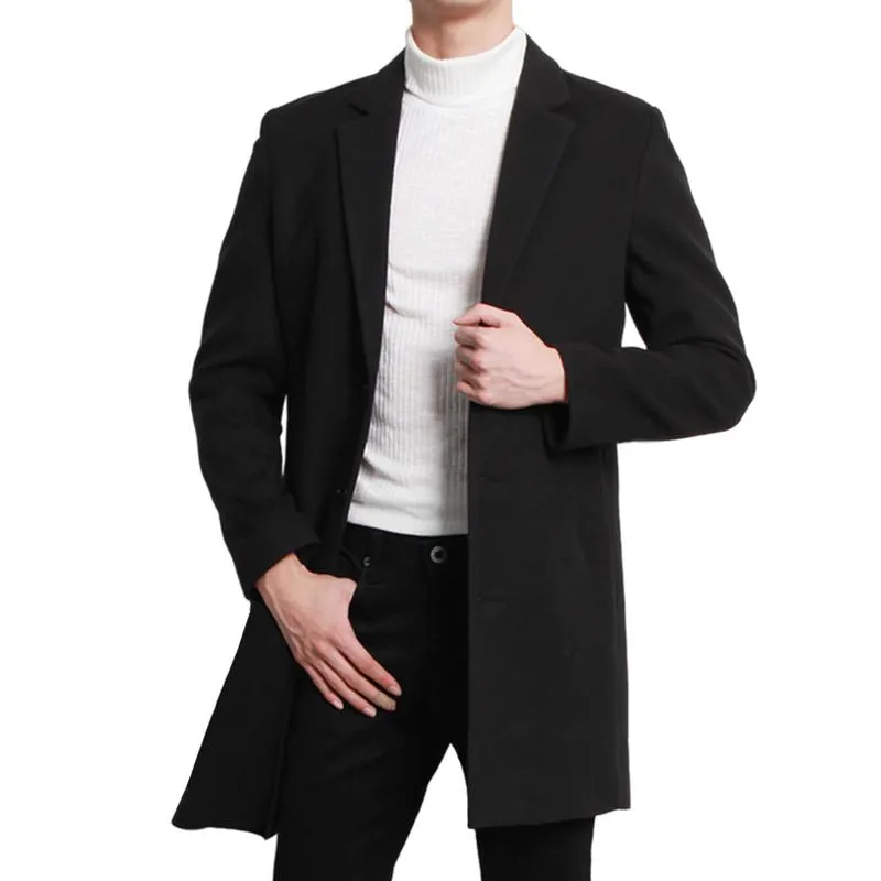 Men's Solid Notch Lapel Single Breasted Casual Coat 12754894Z sold by Manly
