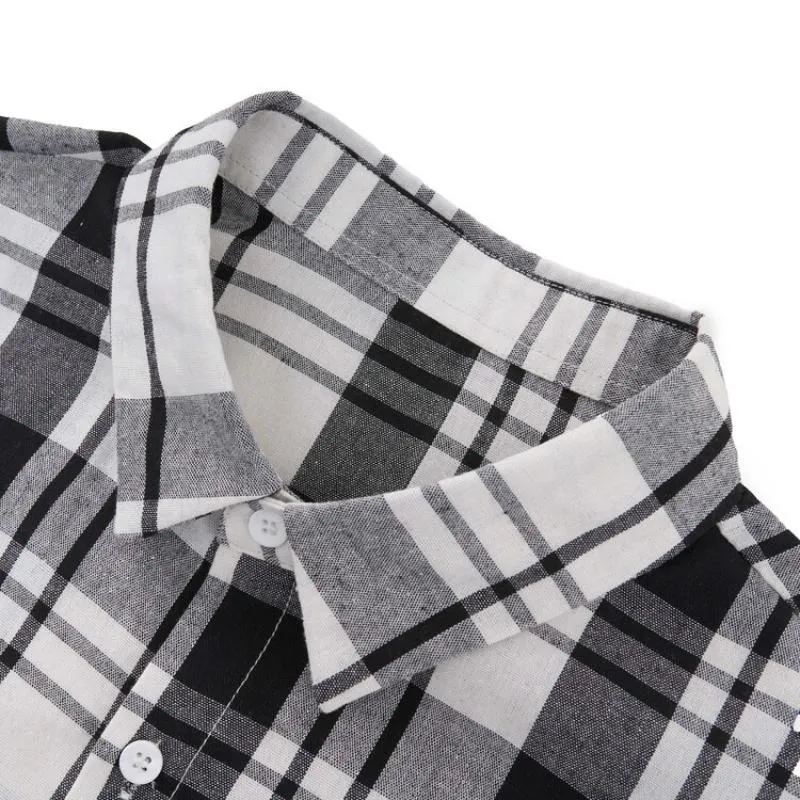 Men's Casual Plaid Lapel Slim Fit Long Sleeve Shirt 55078194M sold by Manly product image thumbnail 4