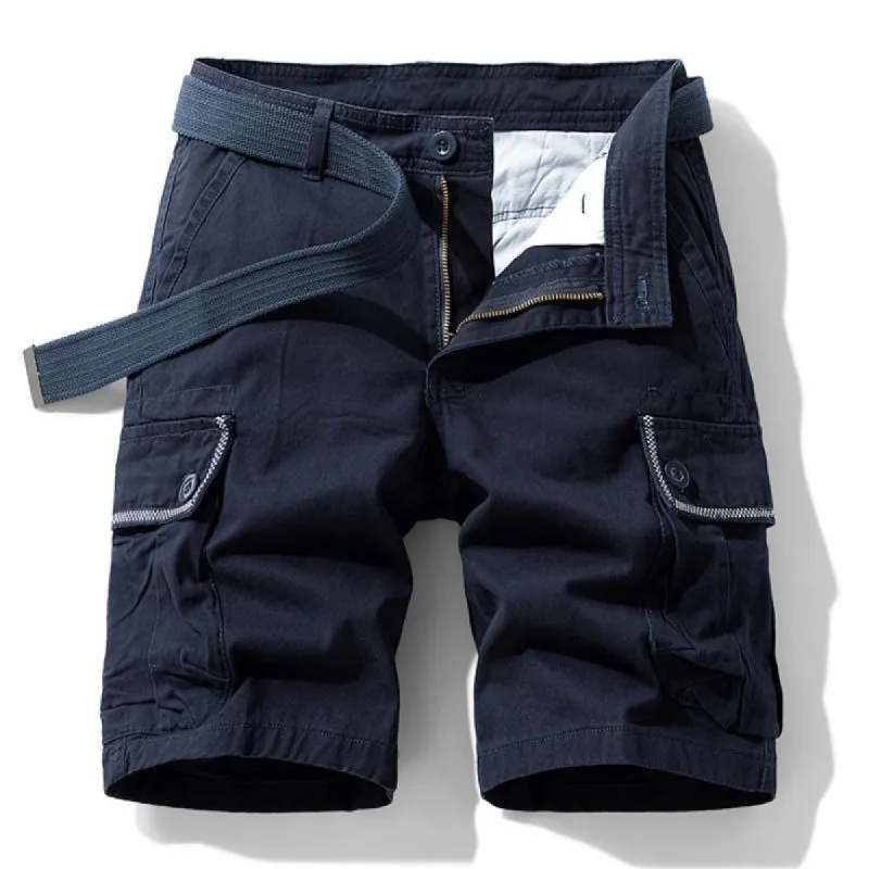 Men's Casual Cotton Multi-Pocket Straight Cargo Shorts (Belt Excluded) 31410051M sold by Manly