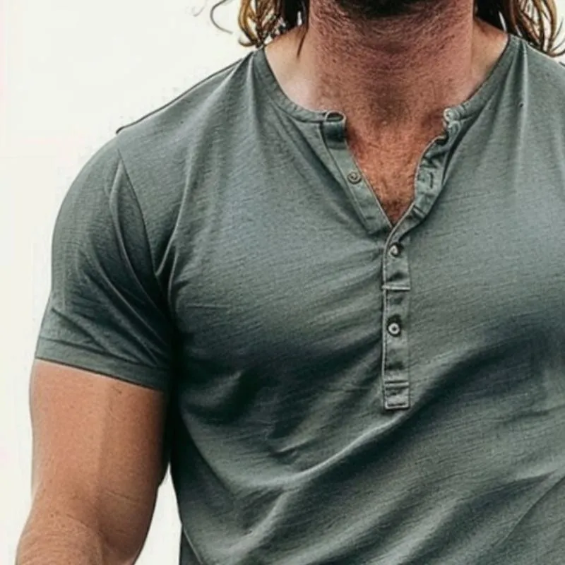 Men's Casual Retro Short-sleeved T-shirt 53872378TO sold by Manly product image thumbnail 3