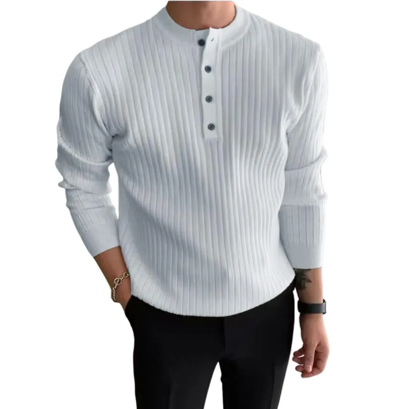Men's Casual Round Neck Long Sleeve Sweater 00126343TO sold by Manly