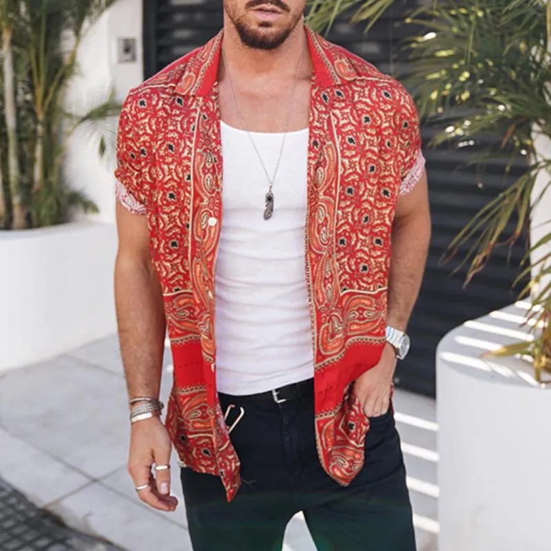 Men's Vintage Perris Cashew Flower Short Sleeve Shirt 67210509TO sold by Manly product image thumbnail 2