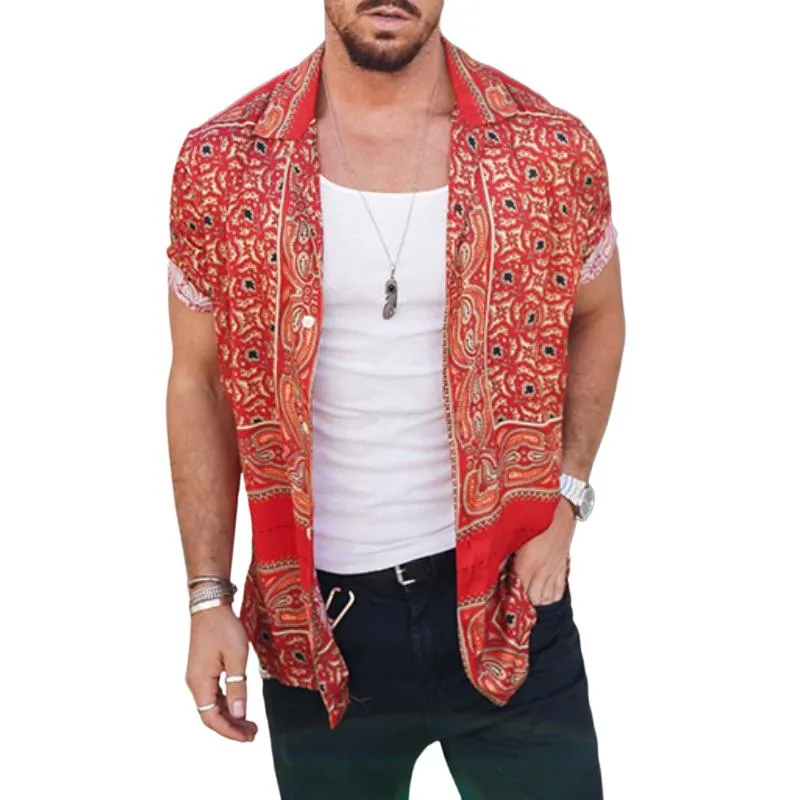 Men's Vintage Perris Cashew Flower Short Sleeve Shirt 67210509TO sold by Manly