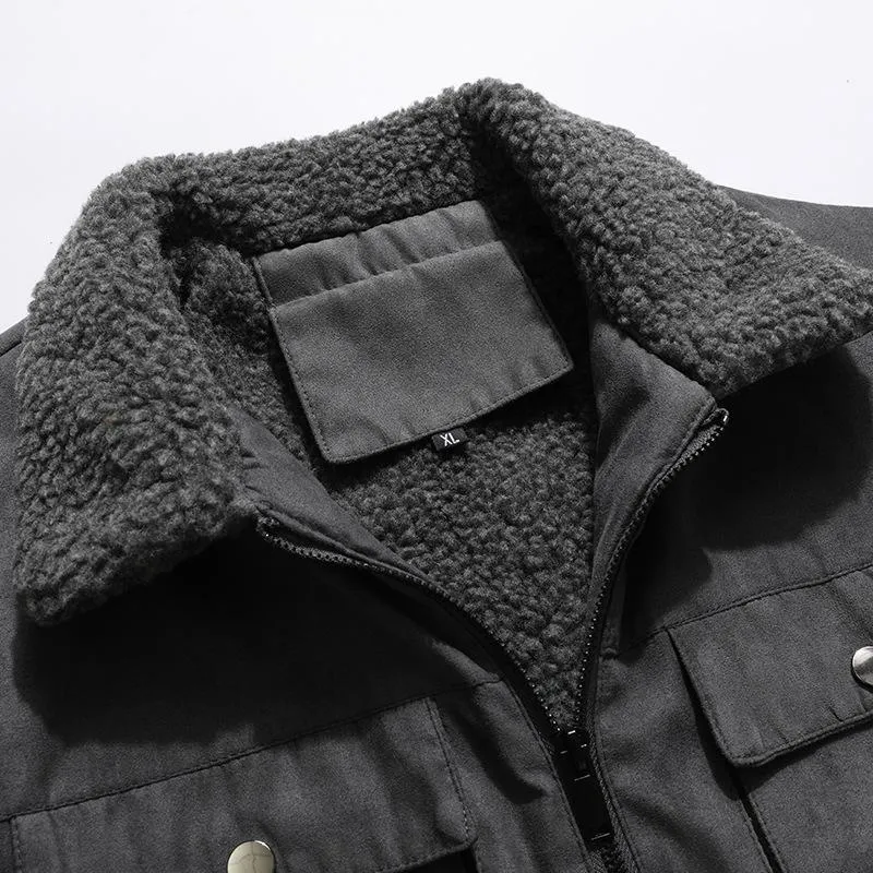 Men's Loose Lapel Plus Fleece Zipper Jacket 11292299X sold by Manly product image thumbnail 5