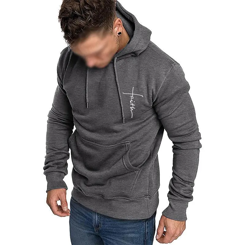 Men's Casual Letter Print Hooded Long Sleeve Sweatshirt 08956959Y sold by Manly