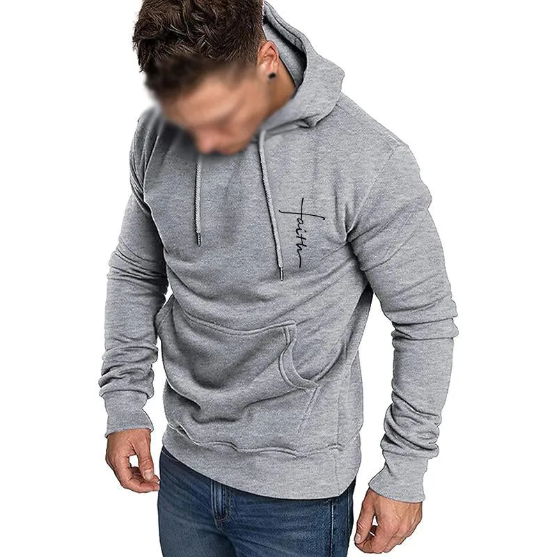 Men's Casual Letter Print Hooded Long Sleeve Sweatshirt 08956959Y sold by Manly product image thumbnail 4