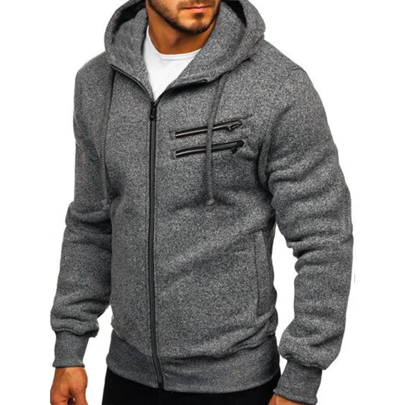 Men's Casual Hooded Fleece Long Sleeve Zipper Jacket 75071283M sold by Manly product image thumbnail 2