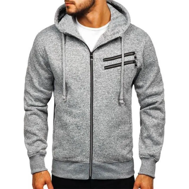 Men's Casual Hooded Fleece Long Sleeve Zipper Jacket 75071283M sold by Manly product image thumbnail 5
