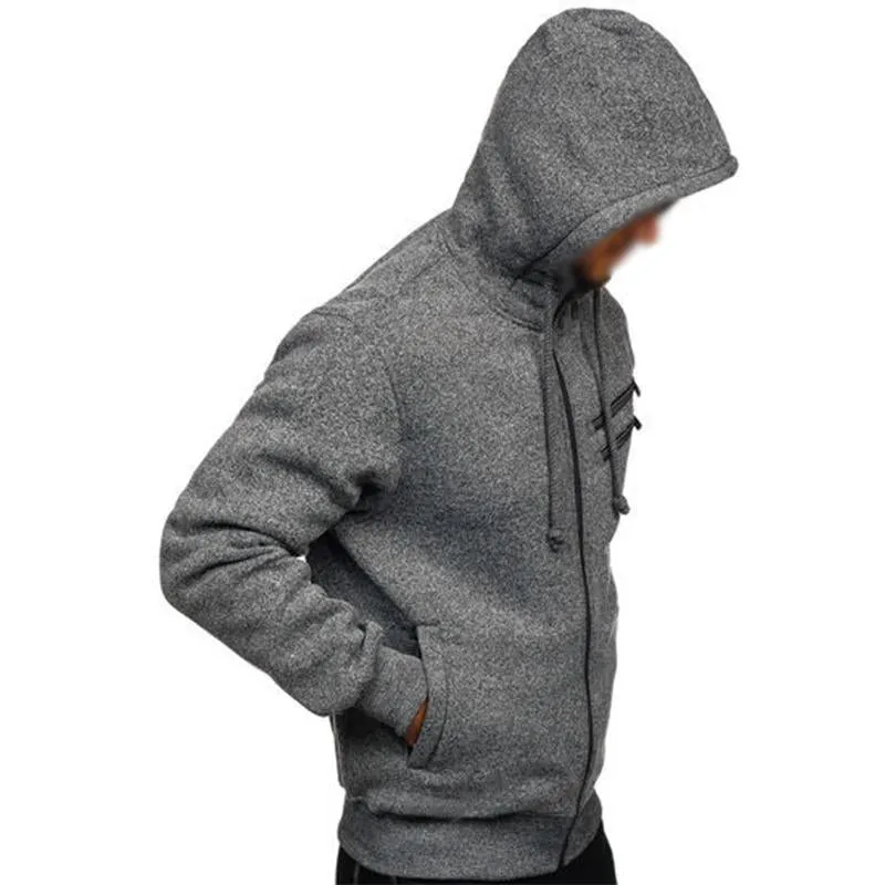 Men's Casual Hooded Fleece Long Sleeve Zipper Jacket 75071283M sold by Manly product image thumbnail 4