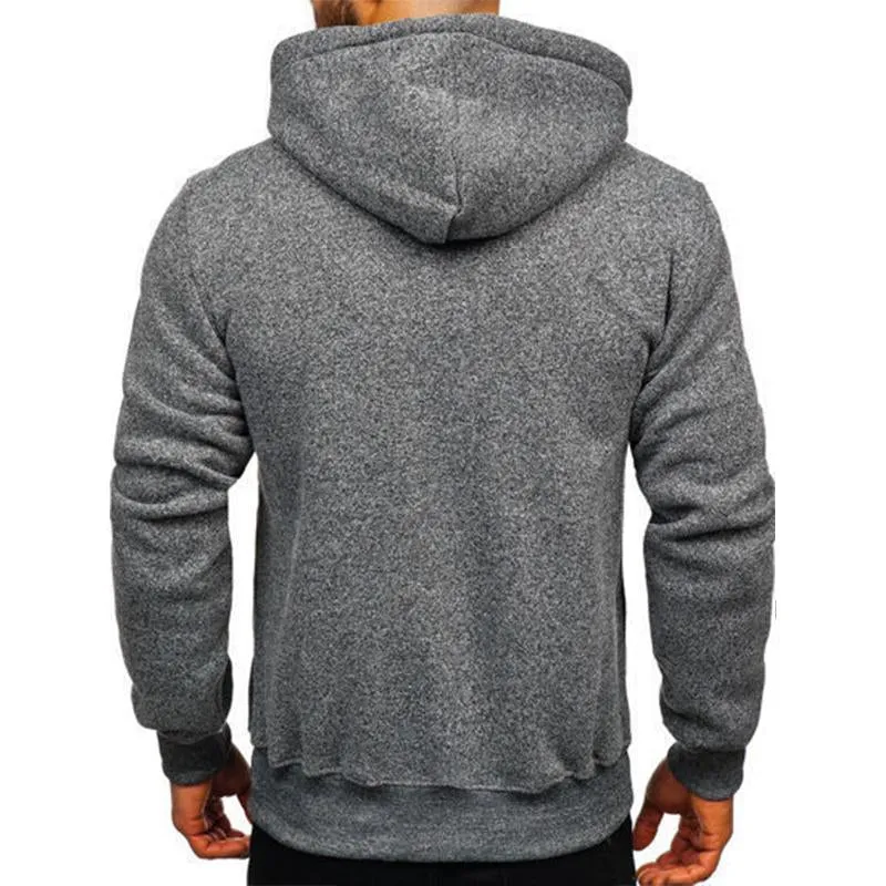 Men's Casual Hooded Fleece Long Sleeve Zipper Jacket 75071283M sold by Manly product image thumbnail 3
