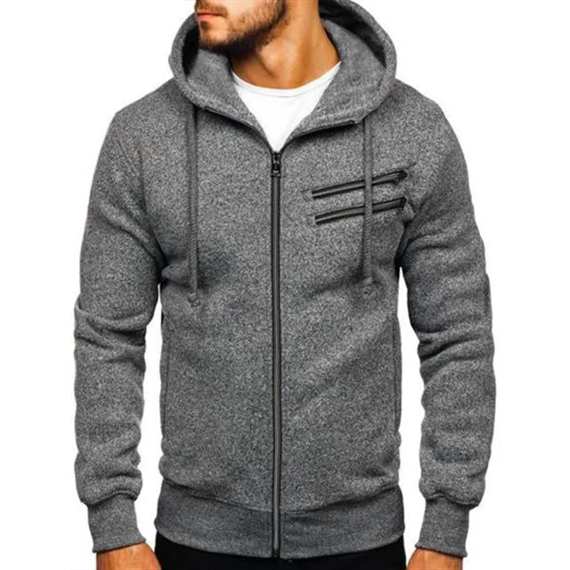 Men's Casual Hooded Fleece Long Sleeve Zipper Jacket 75071283M sold by Manly