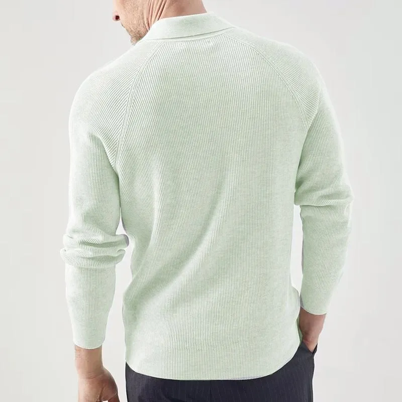 Men's Casual Solid Color Lapel Long Sleeve Sweater 22040432Y sold by Manly product image thumbnail 3