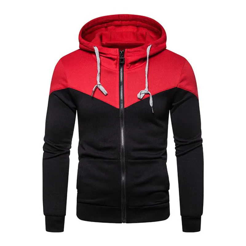 Men's Casual Color Contrast Stitching Hoodie Jacket 40791532M sold by Manly
