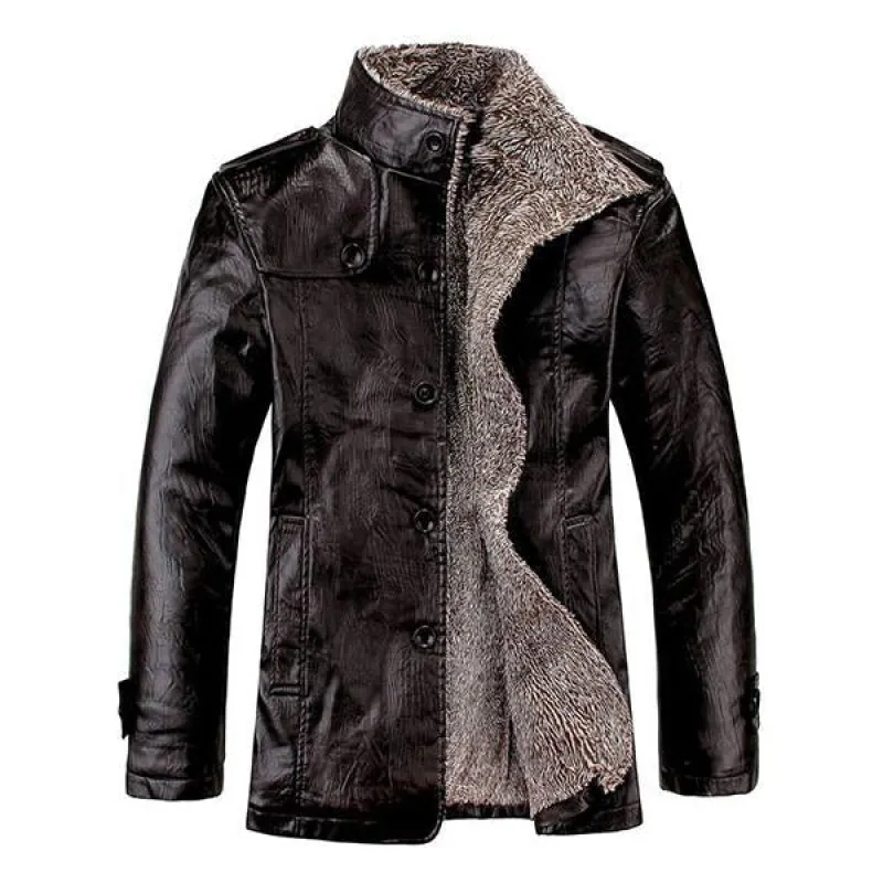 Men's Vintage Fleece Thick Leather Jacket 31212314M sold by Manly