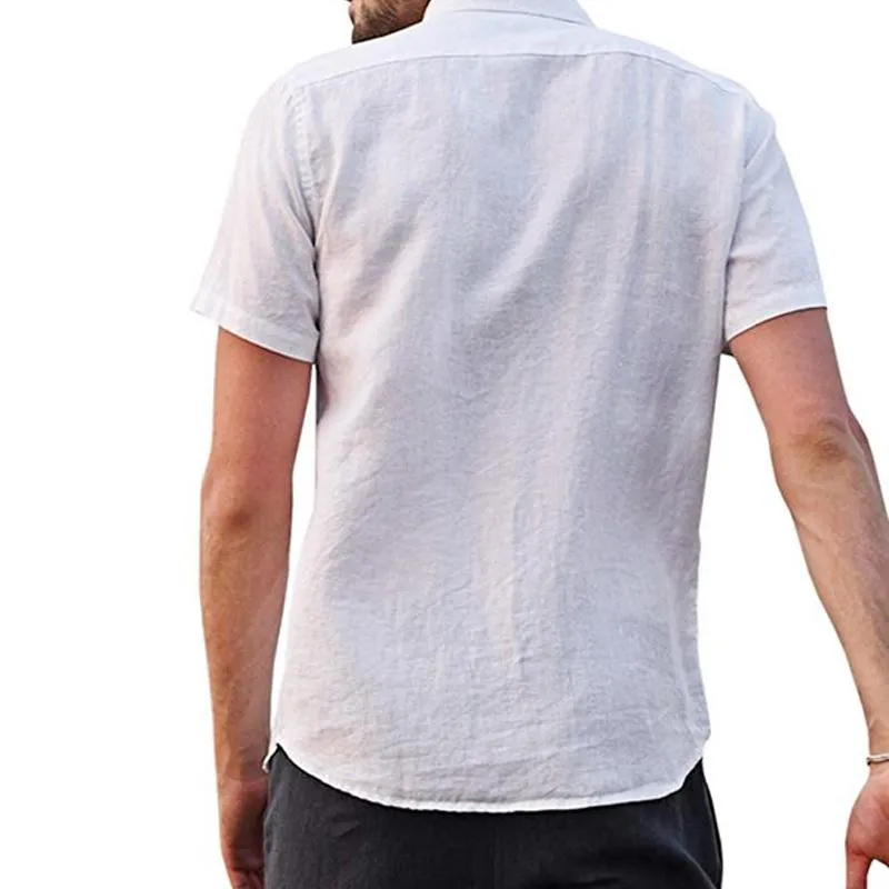 Men's Casual Solid Color Lapel Pocket Short Sleeve Shirt 07756232M sold by Manly product image thumbnail 5