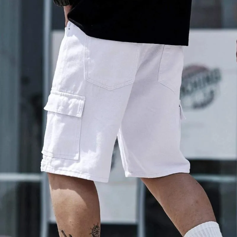 Men's Solid Multi-pocket Straight Cargo Shorts 29510044Z sold by Manly product image thumbnail 3