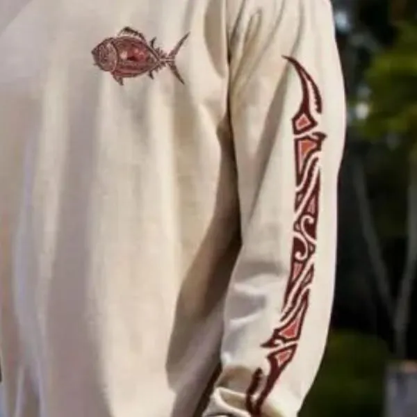 Men's Casual Retro Printed Round Neck Long Sleeve T-Shirt 78587969TO sold by Manly product image thumbnail 3