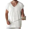 Men's Loose Casual Solid Color V-Neck Sleeveless Tank Top 38963833Y sold by Manly