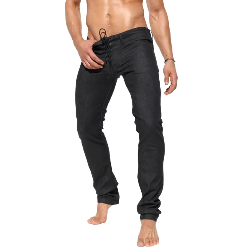 Men's Solid Lace-up Low Waist Slim Pants 23855812Z sold by Manly product image thumbnail 2