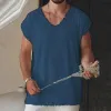 Men's Loose Casual Solid Color V-Neck Sleeveless Tank Top 38963833Y sold by Manly