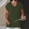 Men's Loose Casual Solid Color V-Neck Sleeveless Tank Top 38963833Y sold by Manly