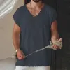Men's Loose Casual Solid Color V-Neck Sleeveless Tank Top 38963833Y sold by Manly