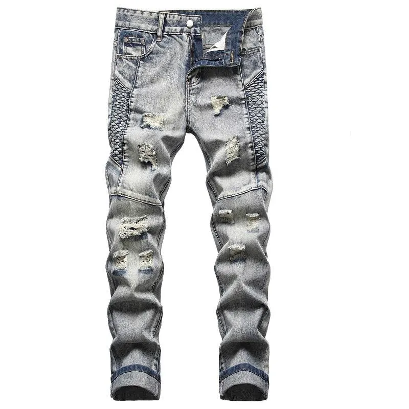 Men's Fashion Distressed Hole Slim Jeans 53146729Z sold by Manly product image thumbnail 3