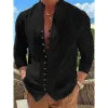 Men's Cotton And Linen Striped Long-Sleeved Shirt 56861520Y sold by Manly