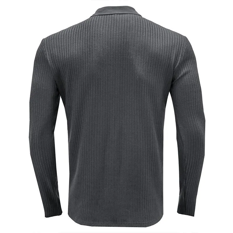 Men's Casual Solid Color Lapel Long Sleeve POLO Shirt 98685946Y sold by Manly product image thumbnail 2