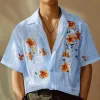 Men's Casual Printed Lapel Short-sleeved Resort Shirt 70707644X sold by Manly
