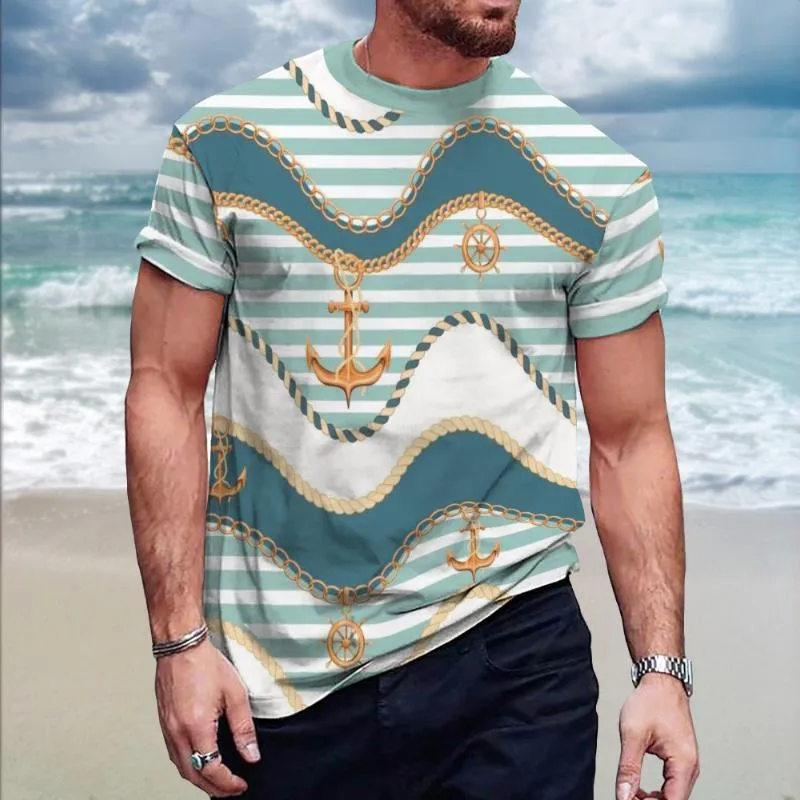 Men's Retro Casual Anchor Short Sleeve T-Shirt 65349855TO sold by Manly product image thumbnail 2