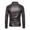 Men's Vintage Stand Collar Fleece Zipper Long Sleeve Leather Jacket 97515070M sold by Manly