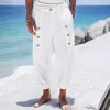 Men's Casual Linen Button-Down Pants 40707855Y sold by Manly